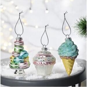 Vintage Style Christmas Ornaments Sweet Treats 3pc Ice Cream NWT 2024 Viral